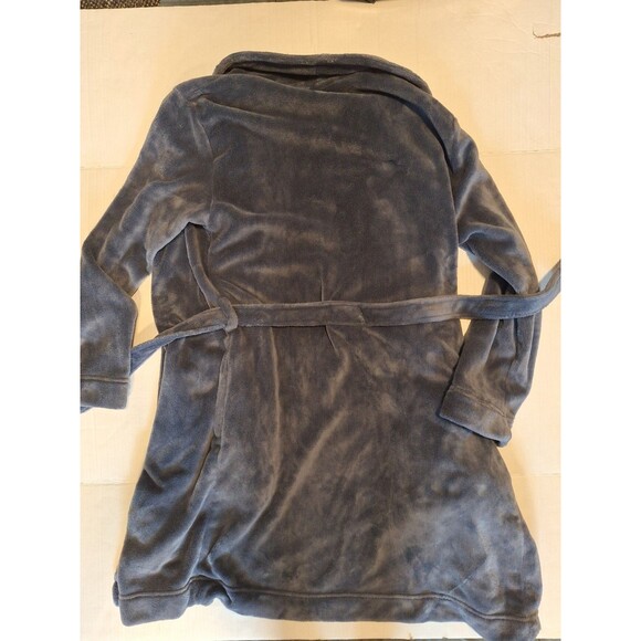 Calvin Klein Women's Plush Bathrobe XS / SMALL Blue Soft Logo Relax Pockets READ - Picture 4 of 4